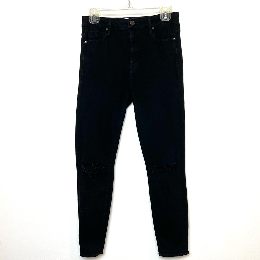 Parker Smith Bombshell Ankle Skinny Distressed Black Jeans